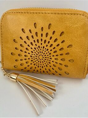 Mustard Yellow Tassel Zip Wallet